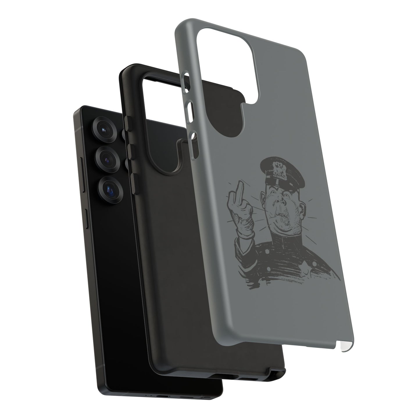 Vintage Cop Middle Finger Phone Case — Edgy Retro iPhone Protective Cover