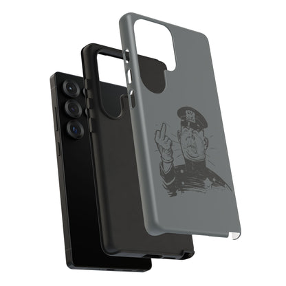 Vintage Cop Middle Finger Phone Case — Edgy Retro iPhone Protective Cover