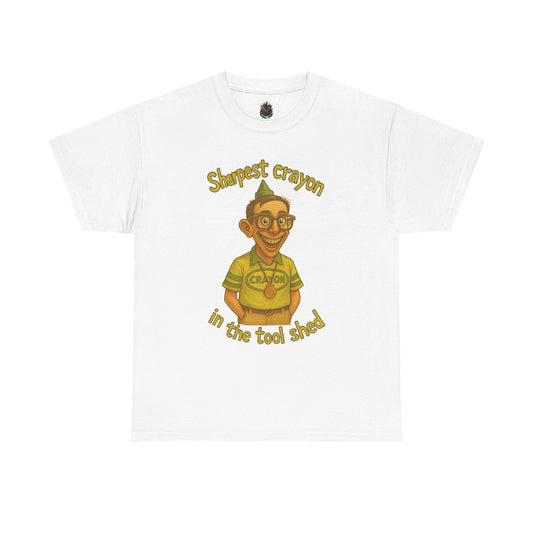 Sharpest Crayon in the Tool Shed T-Shirt | Funny Retro Character Tee