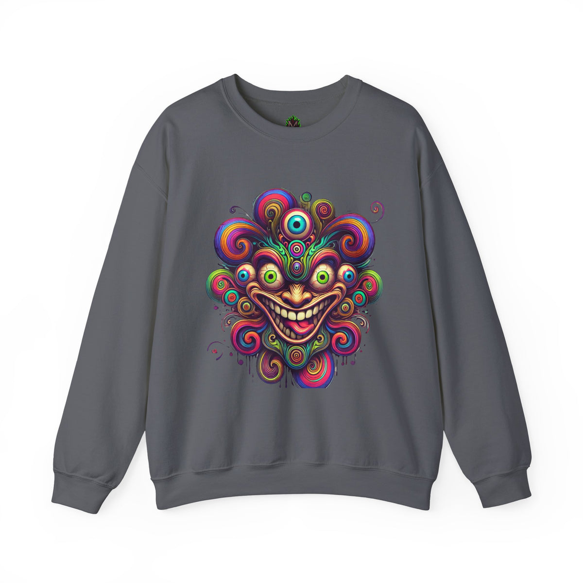 Hypnotic Swirl Face Crewneck Sweatshirt