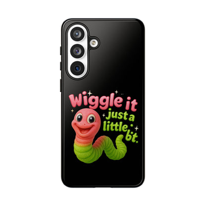 Wiggle It Worm Phone Case — Cute Pink & Green Cartoon iPhone Cover
