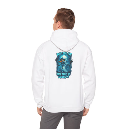 Melting in Sorrow Hoodie — Blue Melting Skull Graphic Pullover