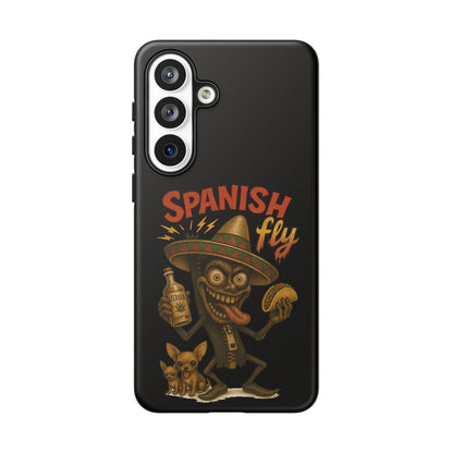 Spanish Fly Tough Phone Case — Retro Skull Sombrero Design