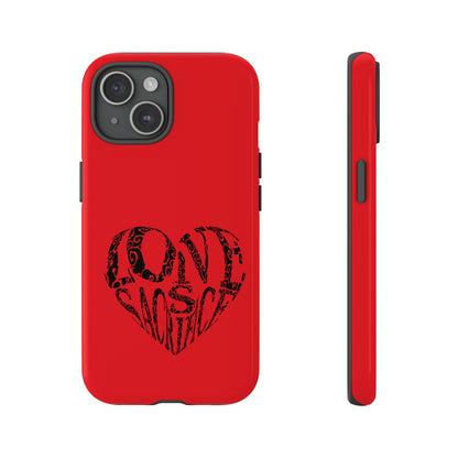 Red 'Love Justice' Heart Phone Case — Protective iPhone Cover, Valentine’s Gift