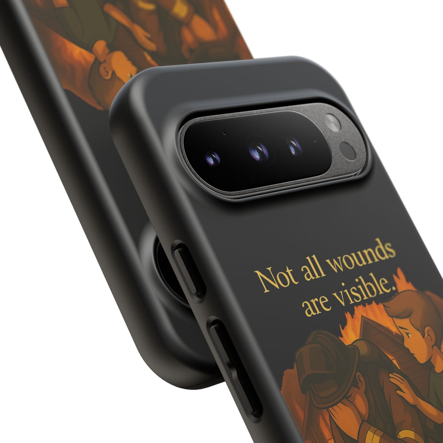 Phone Case — “Not All Wounds Are Visible” Firefighter PTSD Support Design