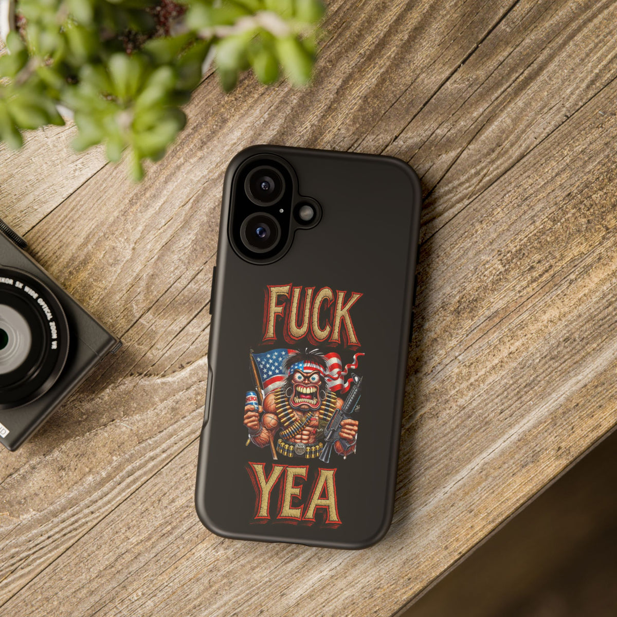 Phone Case — "FUCK YEA" Patriotic Skeleton Soldier Graphic