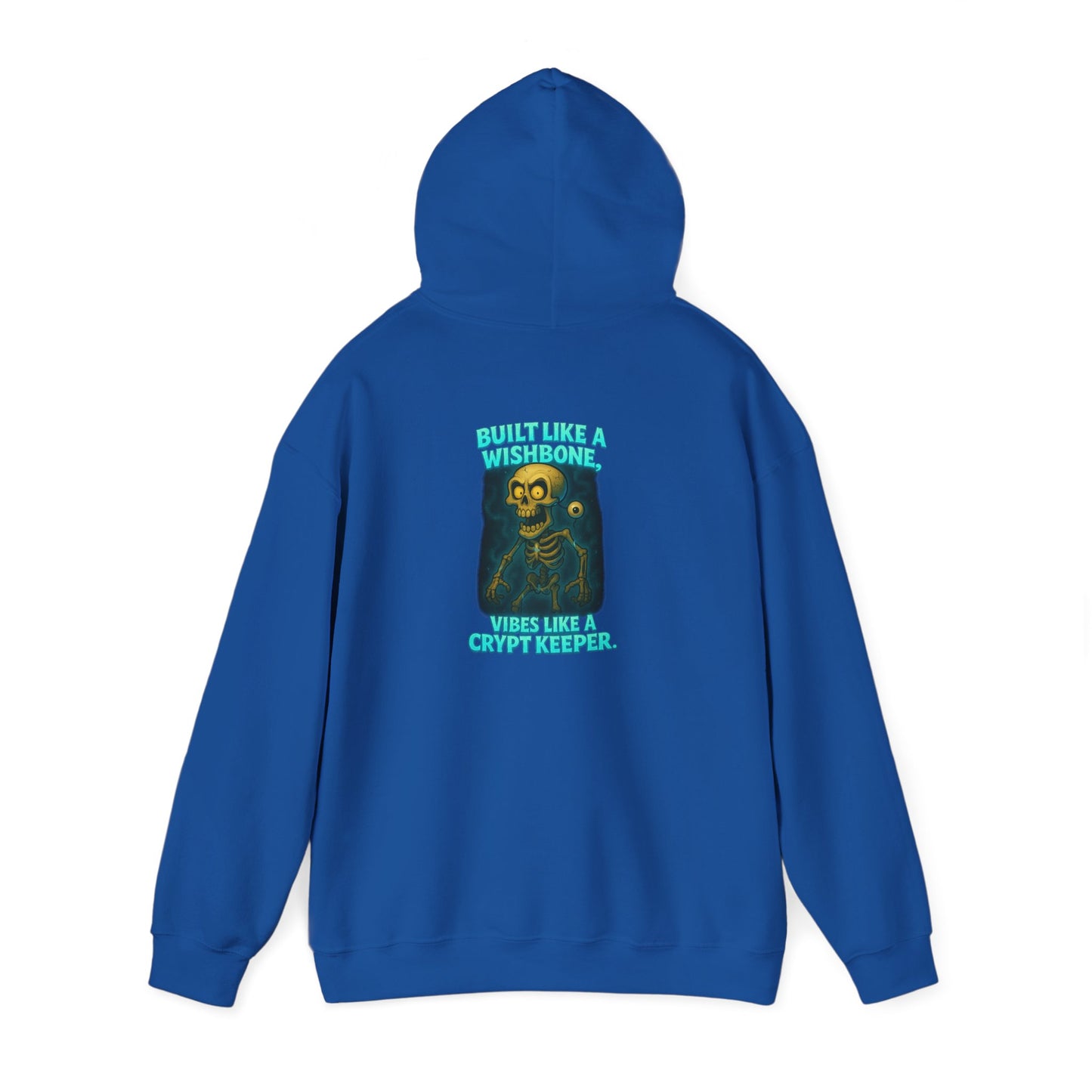 Skull Vintage Graphic Hoodie — "Built Like A Wishbone" Creepy Cute Pullover