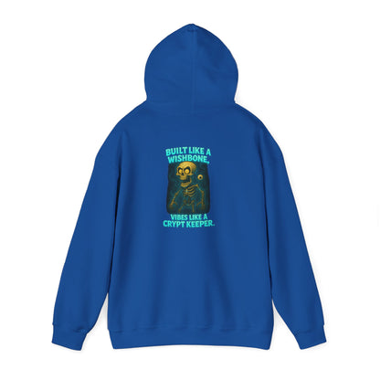 Skull Vintage Graphic Hoodie — "Built Like A Wishbone" Creepy Cute Pullover
