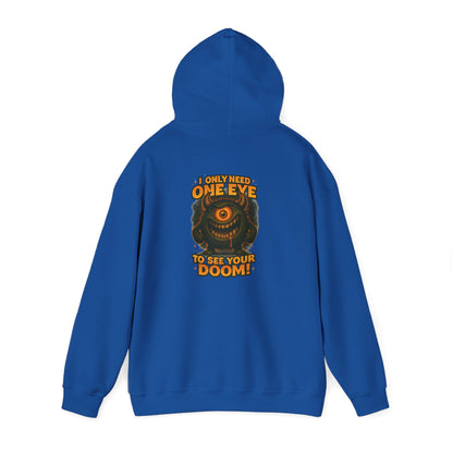 Hoodie — 'I Have One Eye to See Your Doom' Cyclops Horror Graphic Hoodie