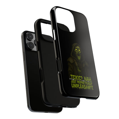 Phone Case — 'Toxic? Nah, Just Prophetically Unpleasant' Neon Grim Reaper Protective Cover