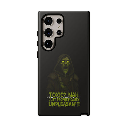 Phone Case — 'Toxic? Nah, Just Prophetically Unpleasant' Neon Grim Reaper Protective Cover