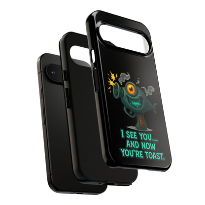 Phone Case — Cute Zombie Blaster Design with "I See You... And Now You're Toast"