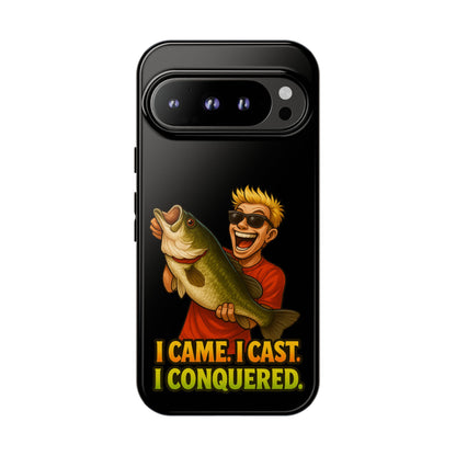 Fishing Phone Case — "I Came. I Cast. I Conquered." Graphic Bass Design