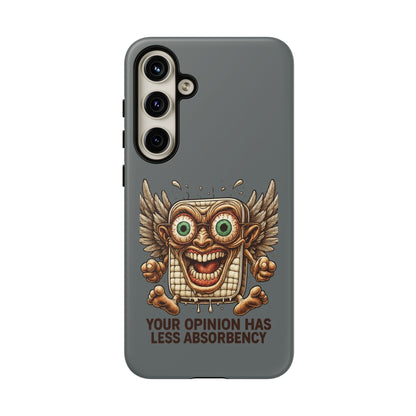 Phone Case — Funny Vintage Winged Toaster Design (“Your Opinion Has Less Absorbency”)