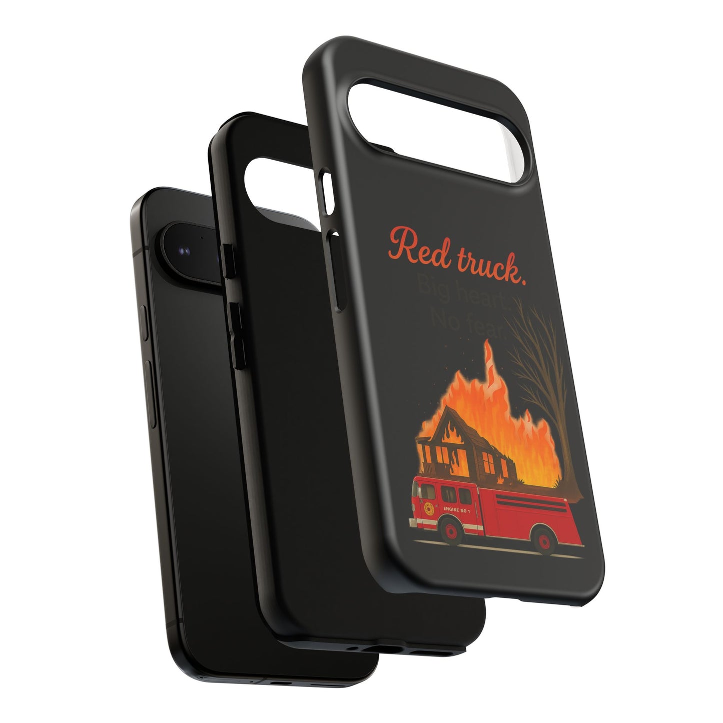 Phone Case — 'Red truck' Fire Truck Design, Vintage Firefighter Gift