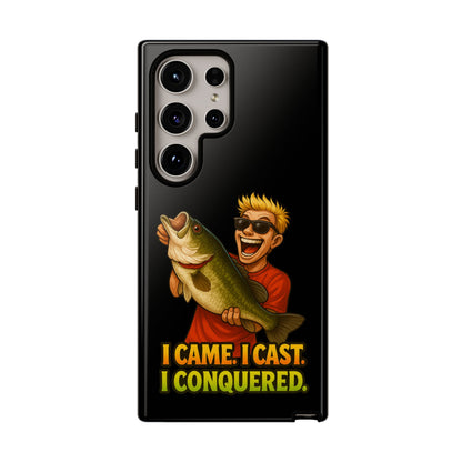 Fishing Phone Case — "I Came. I Cast. I Conquered." Graphic Bass Design