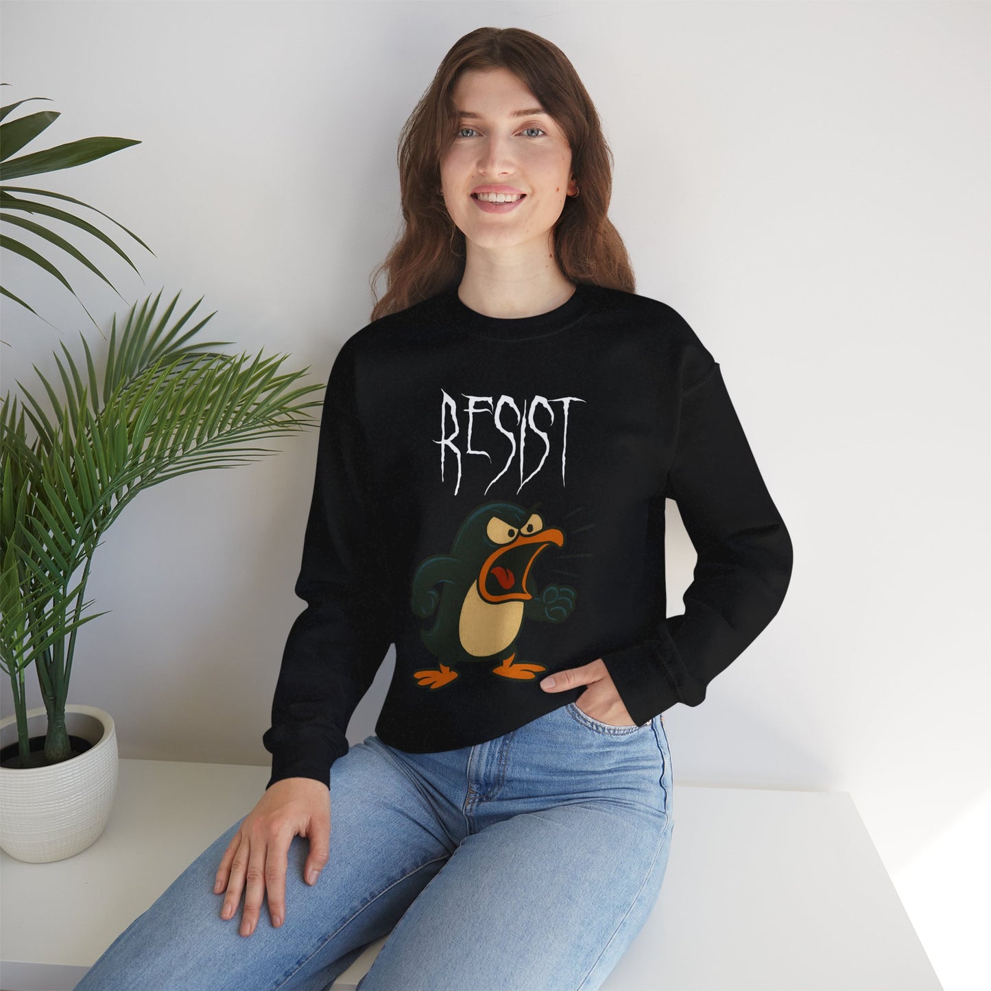 Resist – Angry Penguin Crewneck Sweatshirt