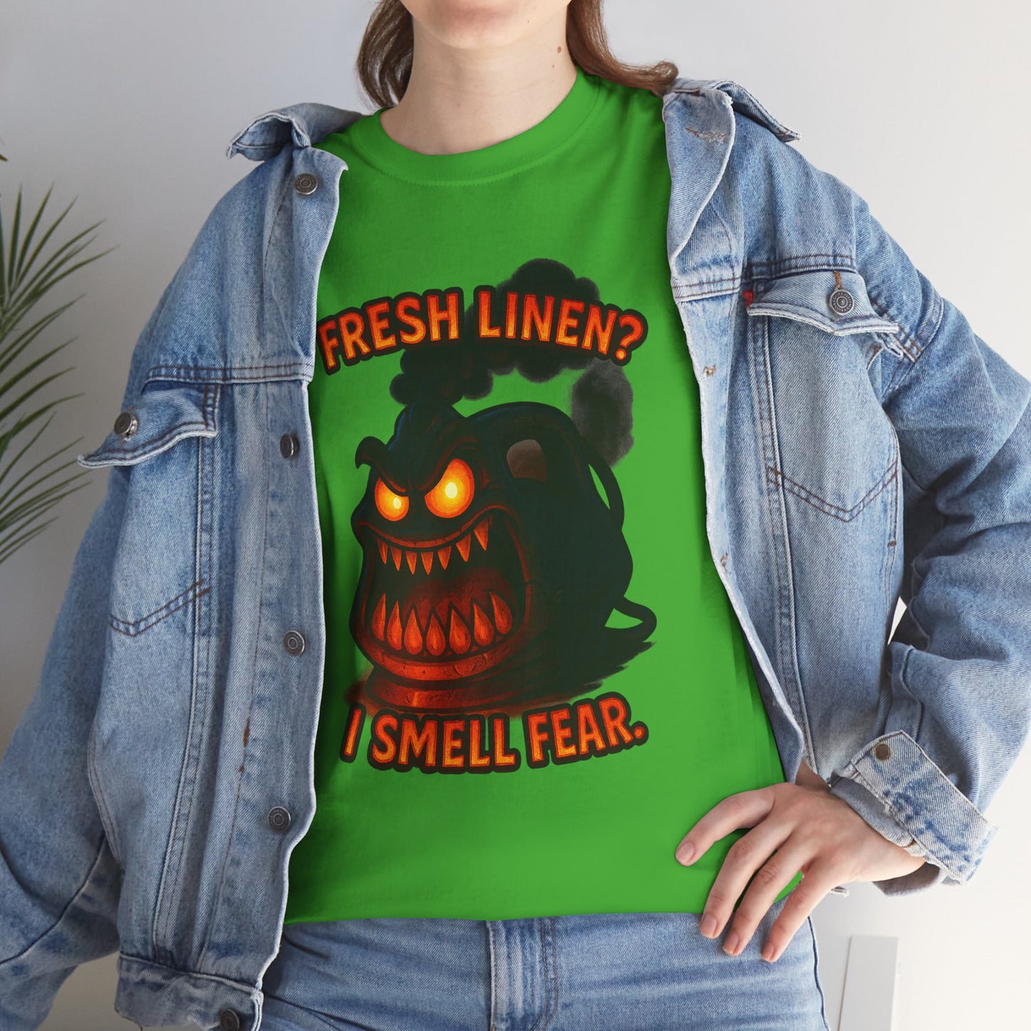 Fresh Linen? I Smell Fear Tee | Scary Laundry Monster Halloween Shirt