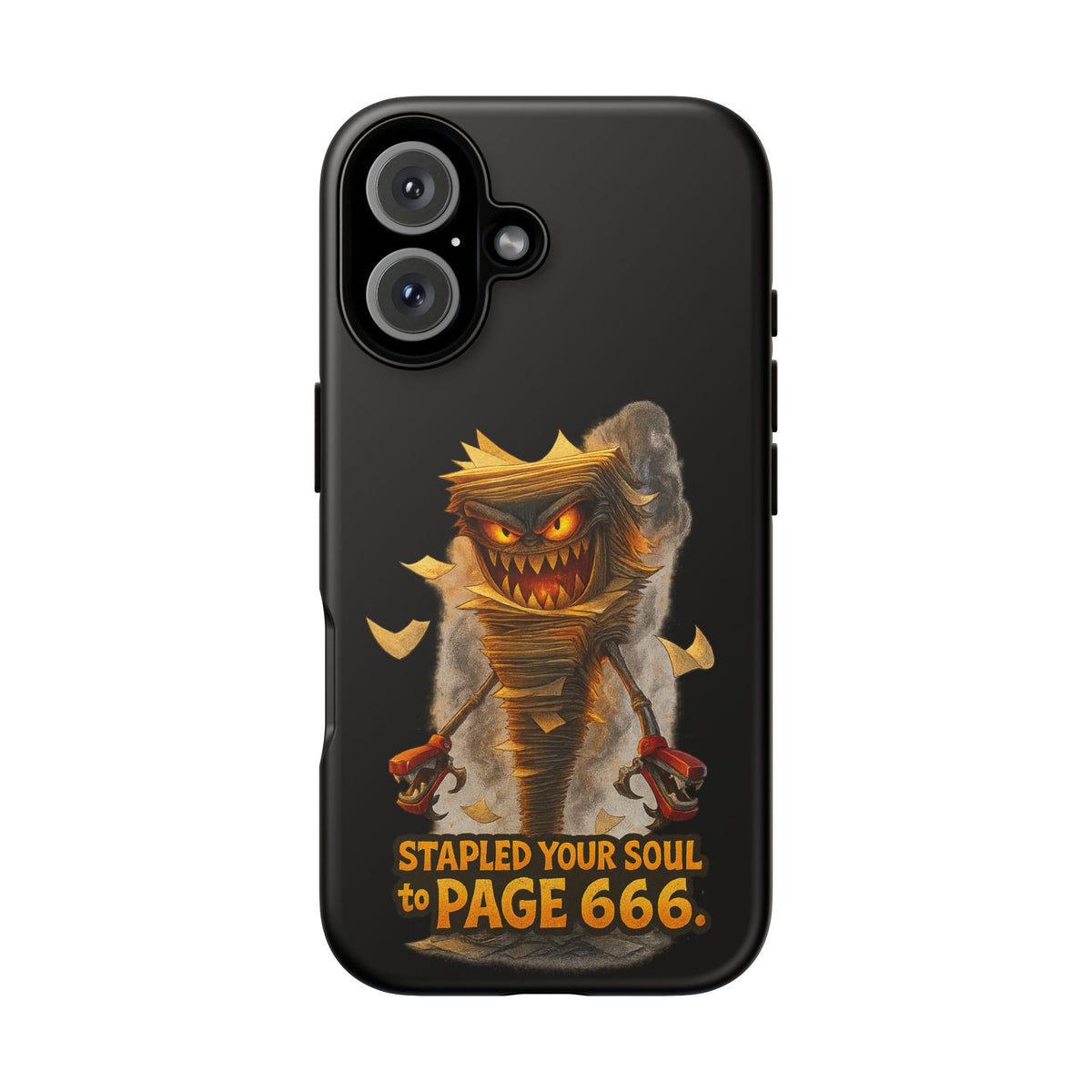 Phone Case — Halloween Mummy Creature “Stapled Your Soul to Page 666” Horror Design