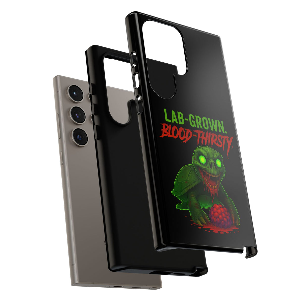 Phone Case — “Lab-Grown. Blood-Thirsty!” Green Monster Horror Design