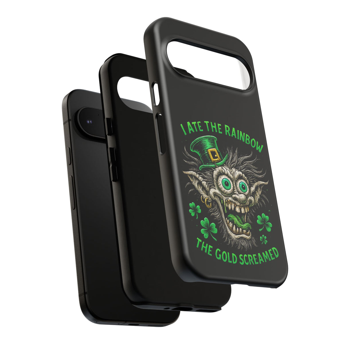 St. Patrick's Horror Phone Case — "I Ate the Rainbow, The Gold Screamed" Lucky Goblin Design