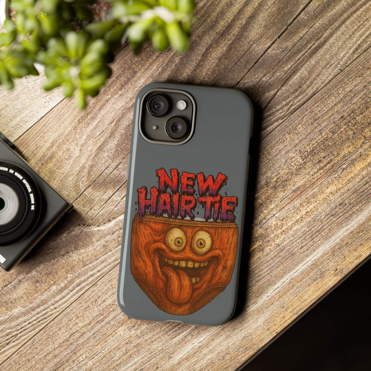 Phone Case — 'New Hairte' Funny Grinning Tongue-Out Monster Design