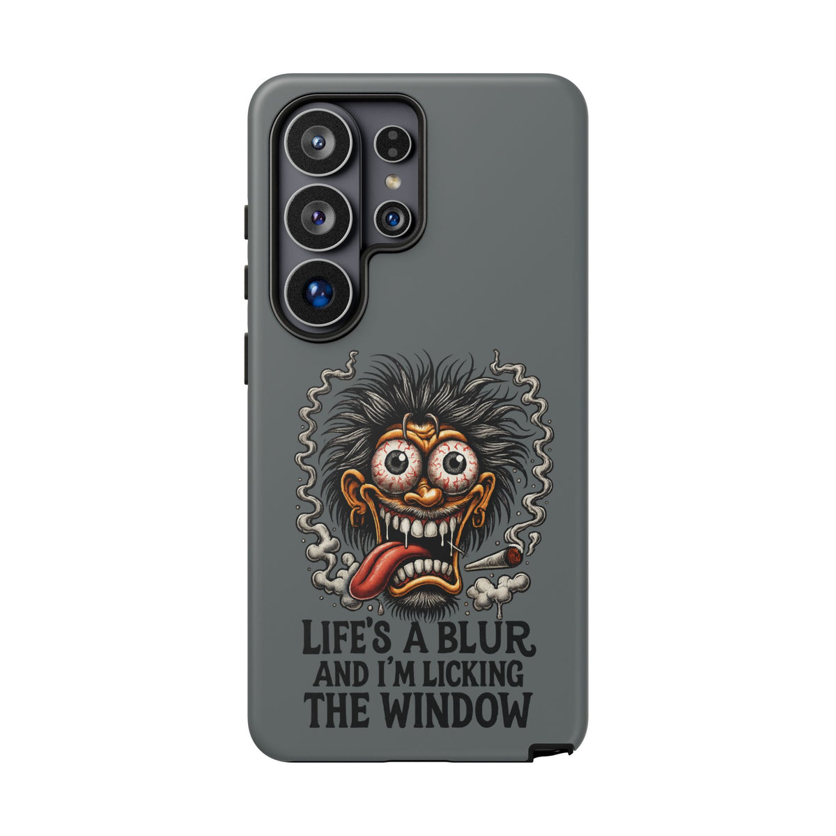 Phone Case — 'Life's a Blur and I'm Licking the Window' Funky Monster Graphic