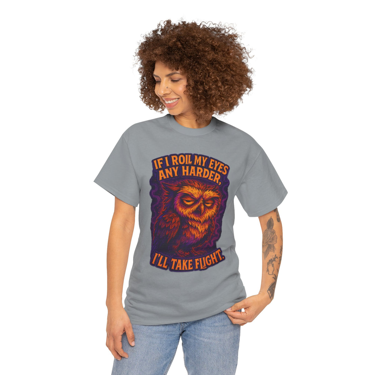 Sarcastic Owl T-Shirt — "If I Roll My Eyes Any Harder, I’ll Take Flight" Graphic Tee
