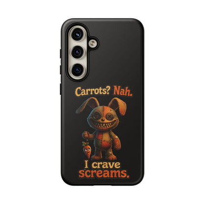Phone Case — Creepy Bunny "Carrots? Nah. I crave screams." Halloween Horror Design