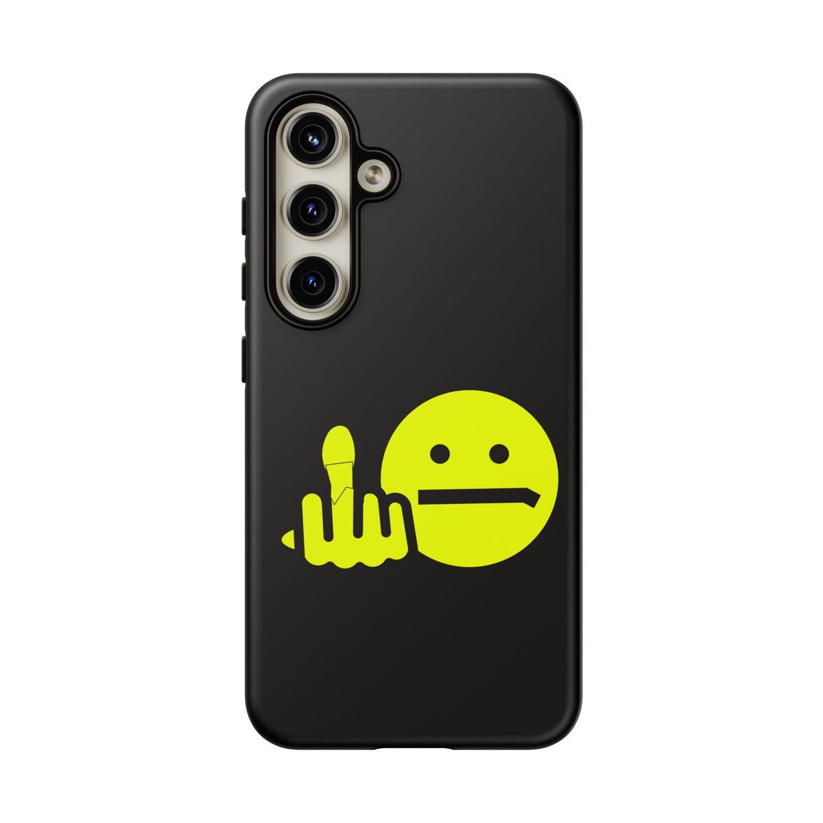 Phone Case — Neon Middle Finger Emoji Graphic