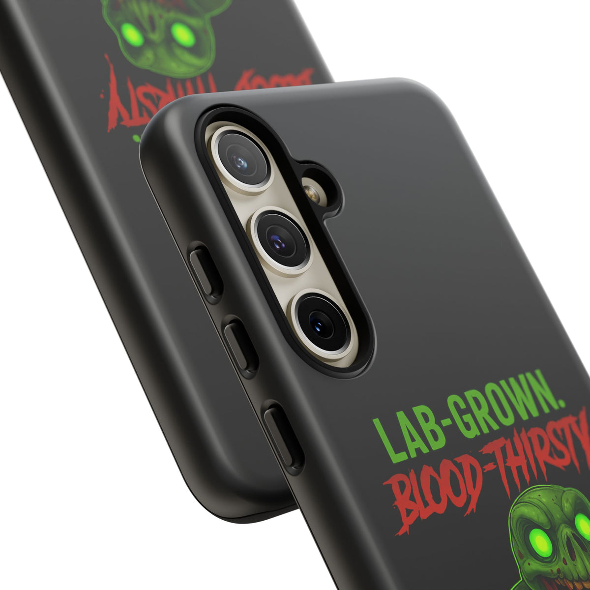 Phone Case — “Lab-Grown. Blood-Thirsty!” Green Monster Horror Design