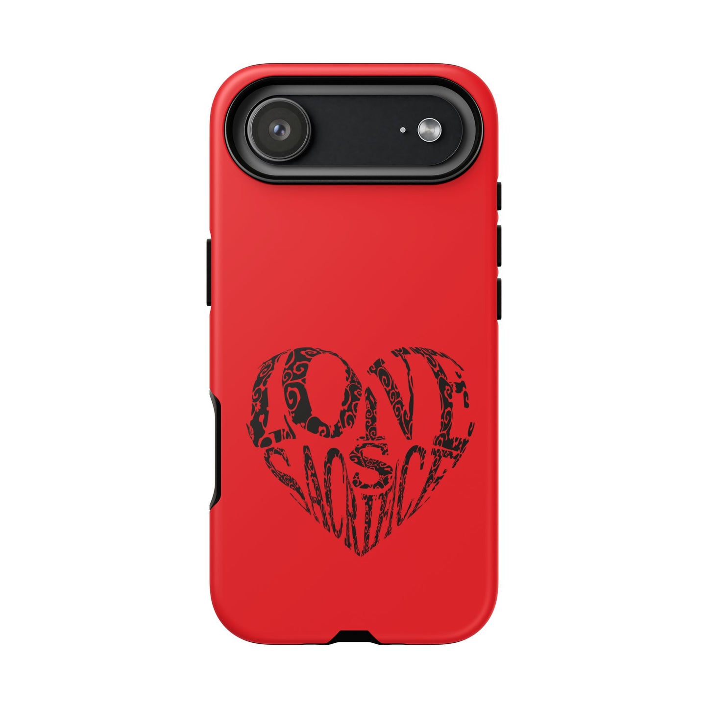 Red 'Love Justice' Heart Phone Case — Protective iPhone Cover, Valentine’s Gift