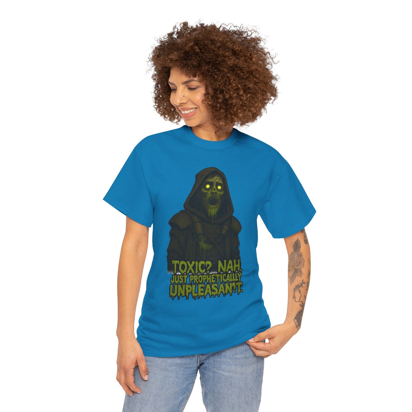 Toxic? Nah Grim Reaper Tee | Spooky Skull Hood Graphic