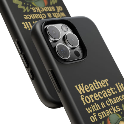 Phone Case — "Weather Forecast: Lit with a Chance of Snacks" Retro Graphic