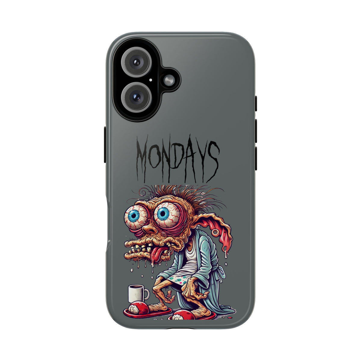Mondays Zombie Character Phone Case – Funny Groggy Coffee Phone Cover