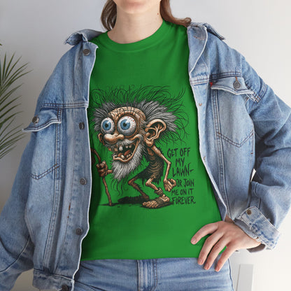 Get Off My Lawn – Creepy Old Man Threat Tee