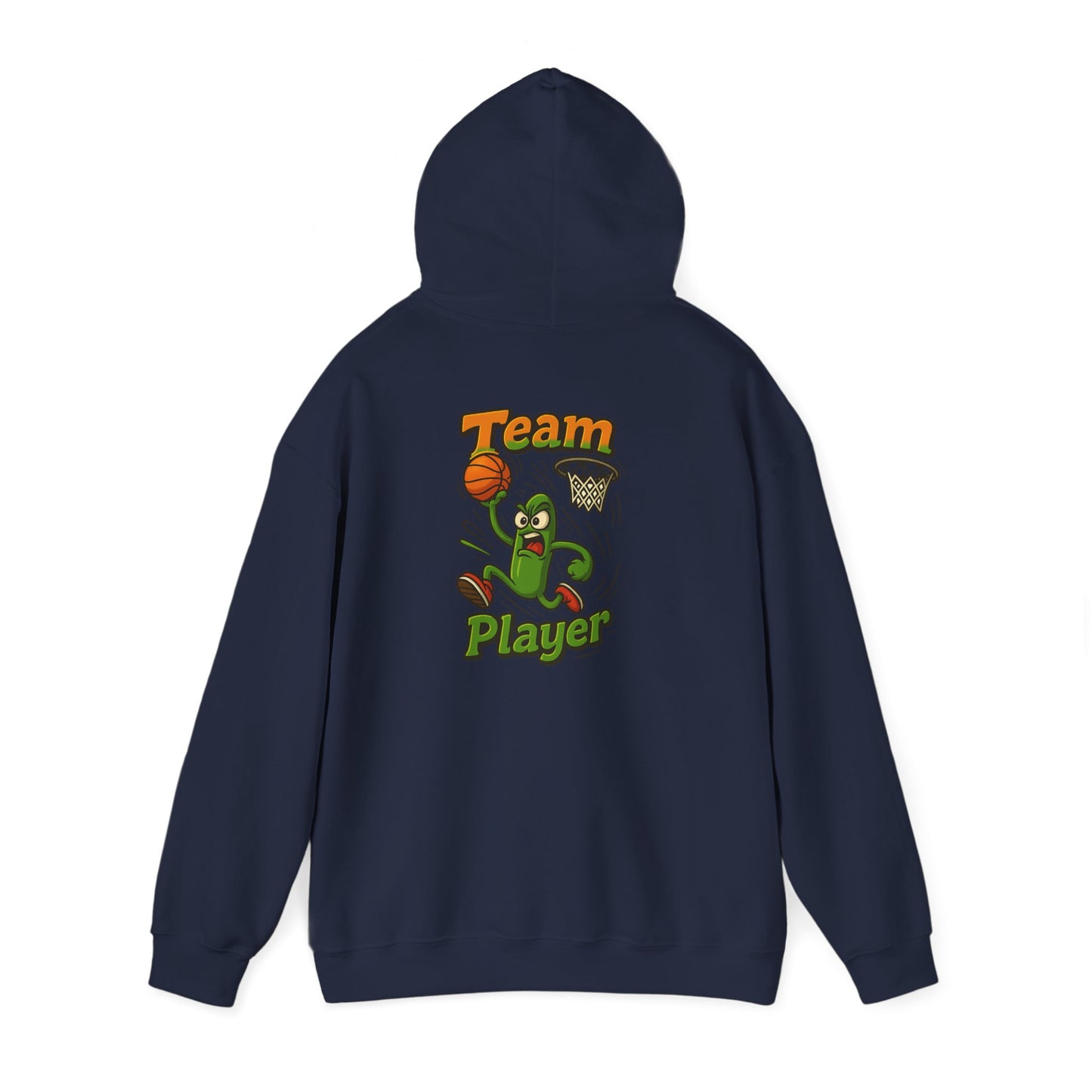 Basketball Pickle Player Hoodie — Funny Sports Cartoon Hoodie for Fans & Players