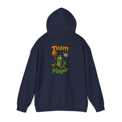 Basketball Pickle Player Hoodie — Funny Sports Cartoon Hoodie for Fans & Players