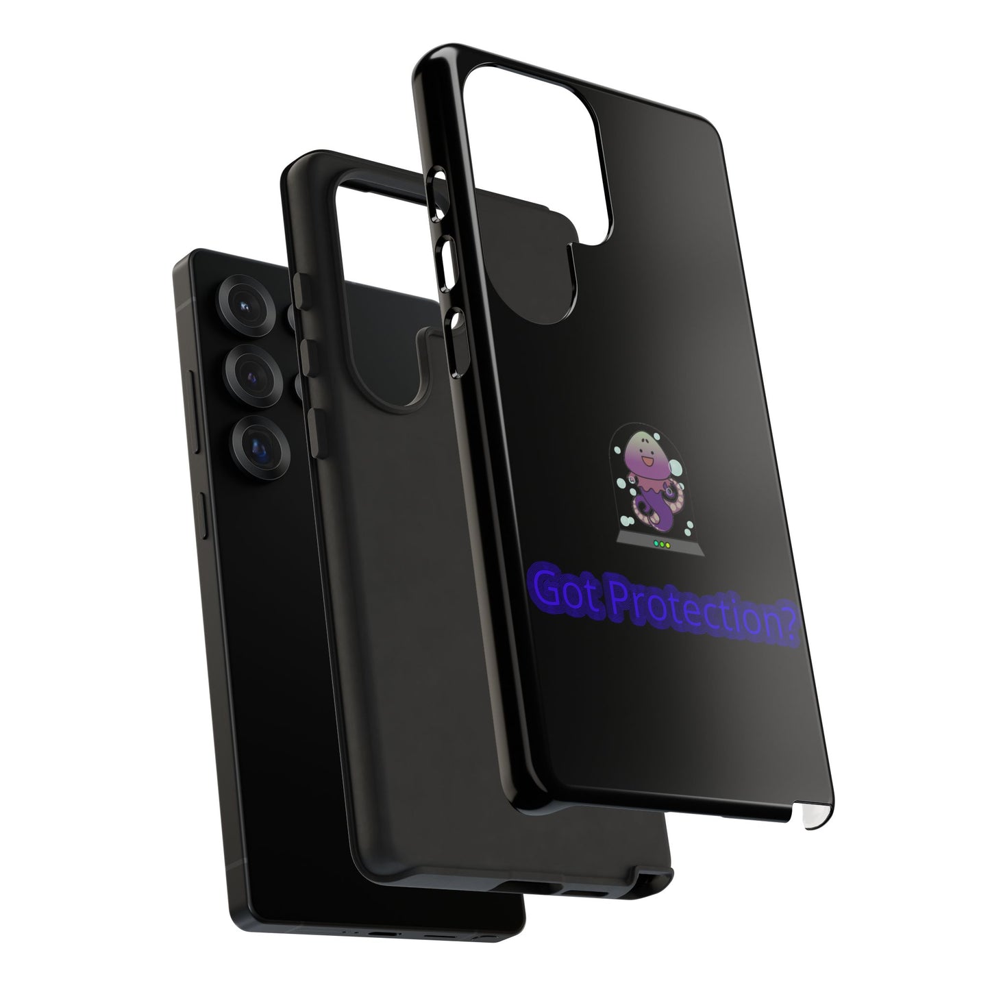 Phone Case — 'Got Protection?' Cute Purple Alien Anti-Shock Protective Cover