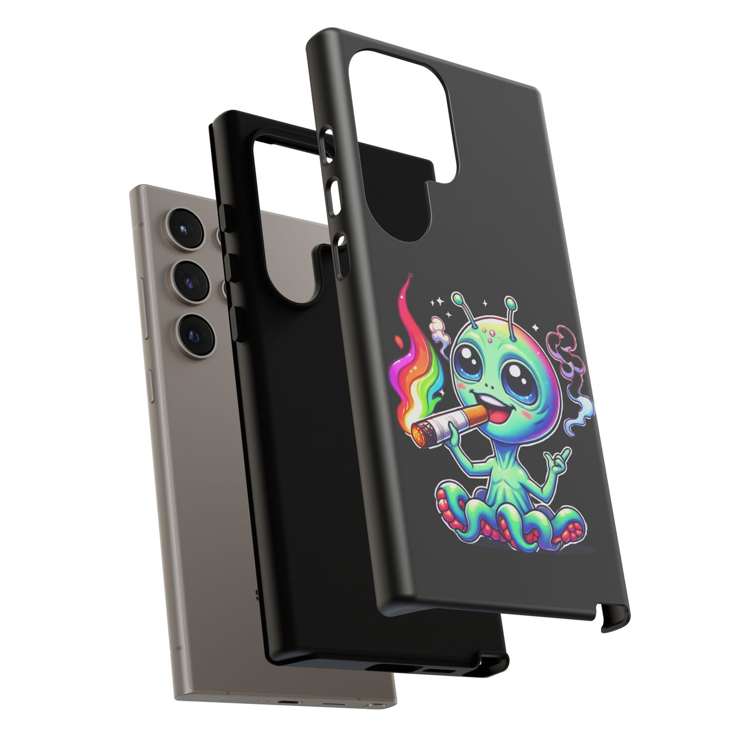 Alien Smoking Rainbow Joint Phone Case — Cute Psychedelic Cannabis iPhone Cover