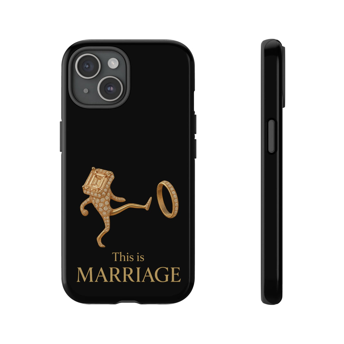 Phone Case - ‘This is Marriage’ Gold Ring Cartoon Design
