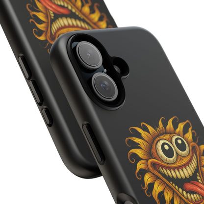 Phone Case - Smiling Sunflower Design with "Photosynthesizing the Universe One Breakdown at a Time"