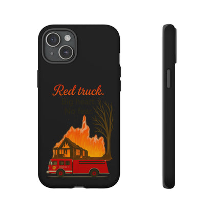 Phone Case — 'Red truck' Fire Truck Design, Vintage Firefighter Gift