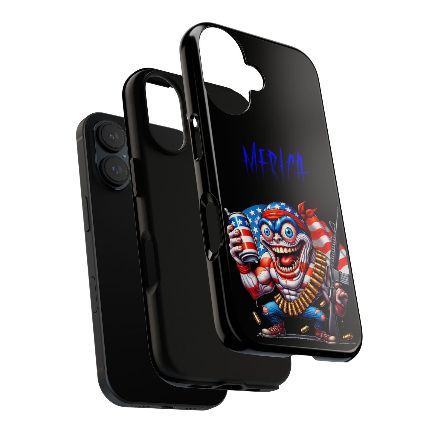Phone Case — Patriotic 'Merica Clown with Flag, Beer & Rifle