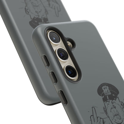 Vintage Cop Middle Finger Phone Case — Edgy Retro iPhone Protective Cover
