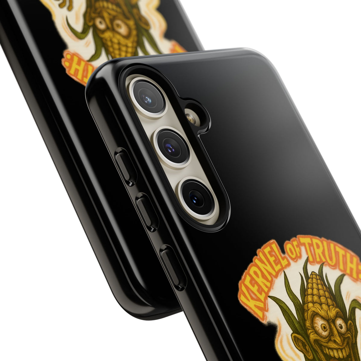Corny Horror Phone Case - “Kernel of Truth, Completely Insane” Retro Corn Monster