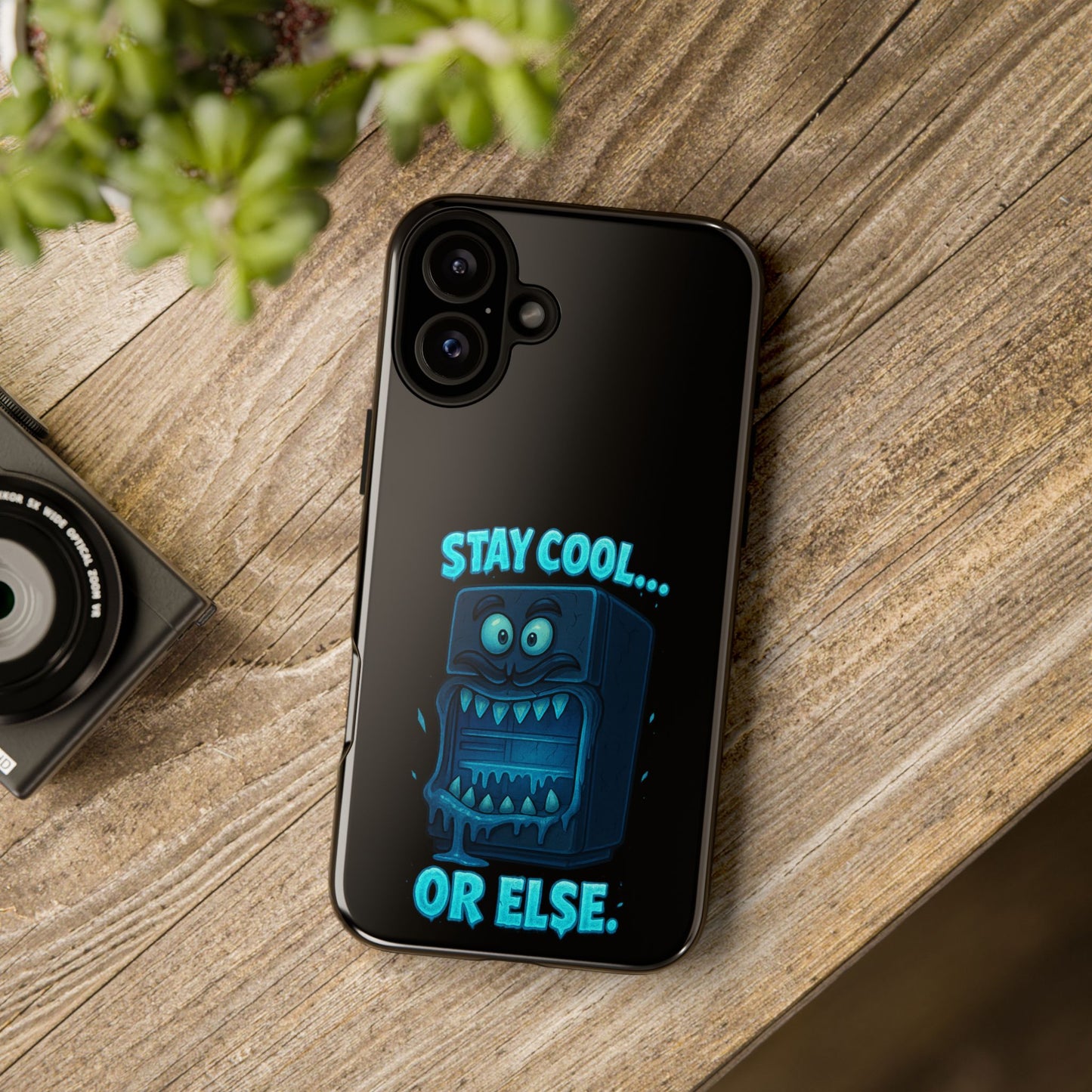 Stay Cool... Or Else. Phone Case — Neon Monster Protective iPhone Cover