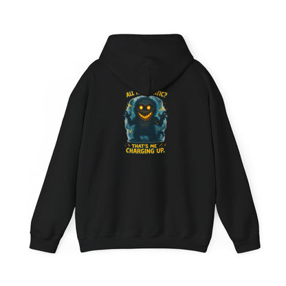 Charging Up Monster Hoodie — "All Smiles" Cozy Graphic Sweatshirt
