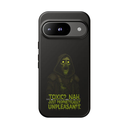 Phone Case — 'Toxic? Nah, Just Prophetically Unpleasant' Neon Grim Reaper Protective Cover