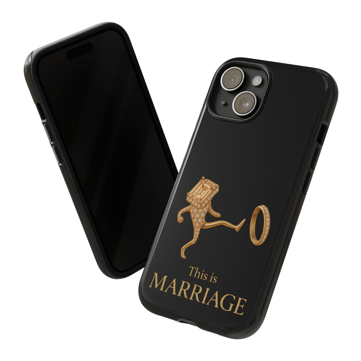 Phone Case - ‘This is Marriage’ Gold Ring Cartoon Design